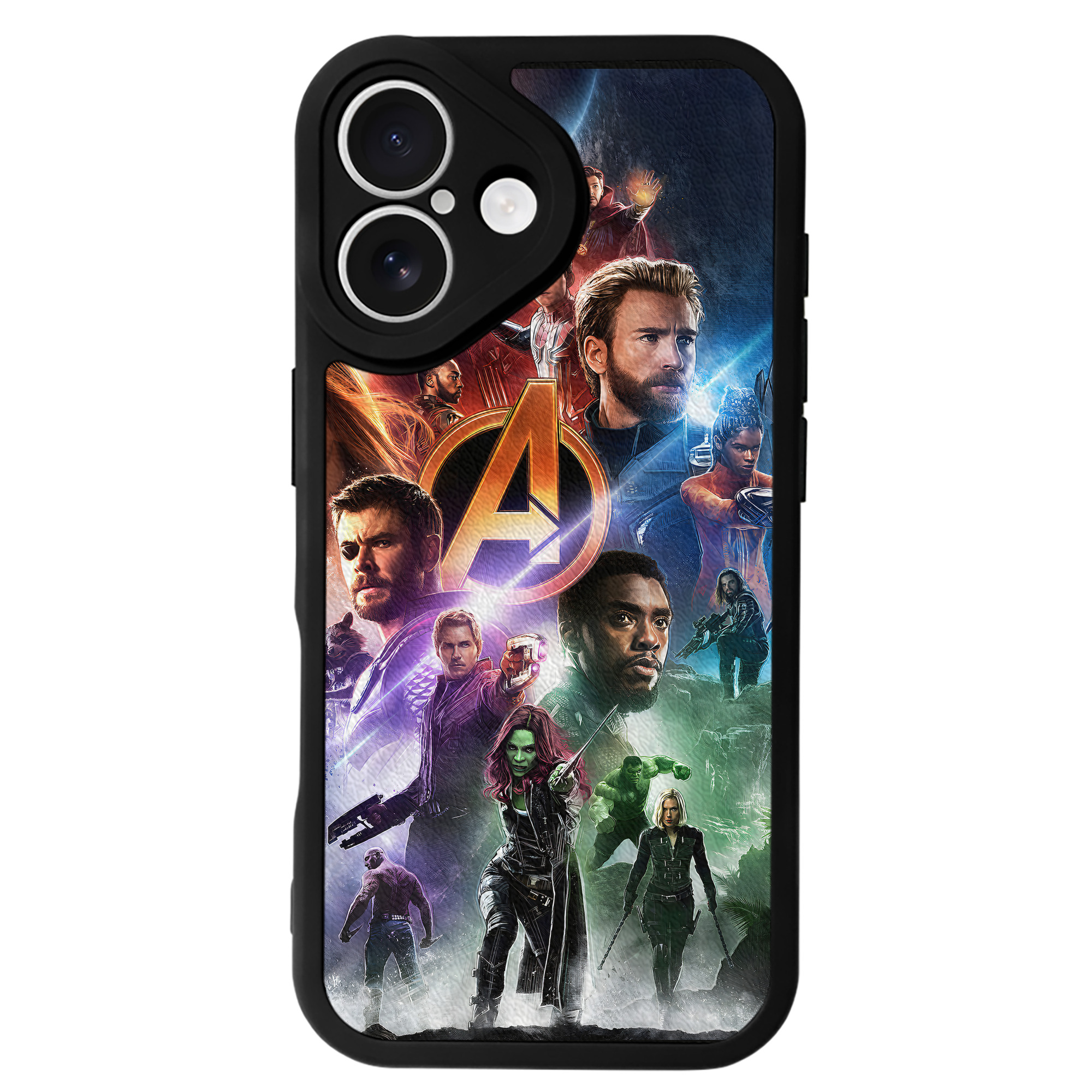 （画像用） アベンジャーズ The Avengers 【iPhone 16シリーズ対応】シリコンスマホケース（レザー調） 材質：シリコン